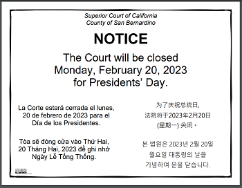 Closed Monday, February 20, 2023