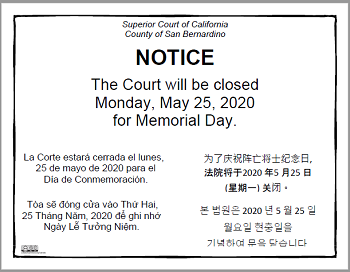Court Closure Sign 05-25-20