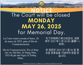 Closed Monday, May 26, 2025