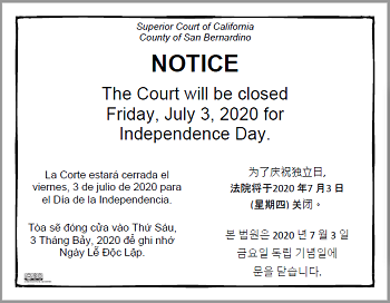 Court Closure Sign 07/03/20
