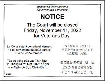 Closed Friday, November 11, 2022