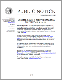 Updated COVID-19 Safety Protocols